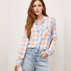 Rails | Brady Button-Down Shirt in Blue Melon | Sz M